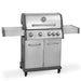 4+1 Burner Deluxe Gas BBQ with Piezo Ignition, Stainless Steel - DG17