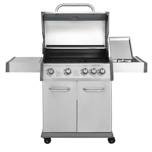 4+1 Burner Deluxe Gas BBQ with Piezo Ignition, Stainless Steel - DG17