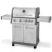 4+1 Burner Deluxe Gas BBQ with Piezo Ignition, Stainless Steel - DG17