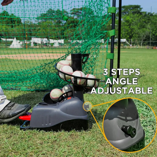 898BH Baseball Soft Toss Machine - Adjustable Angle, Step-On Paddle Launch, No Power Required"