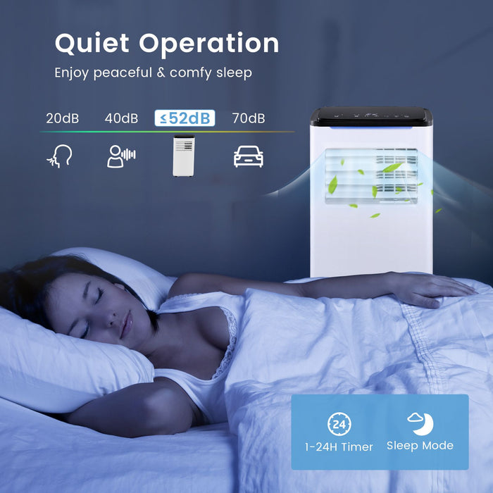 9000 BTU 4-In-1 Portable Air Conditioner with App Control and Sleep Mode