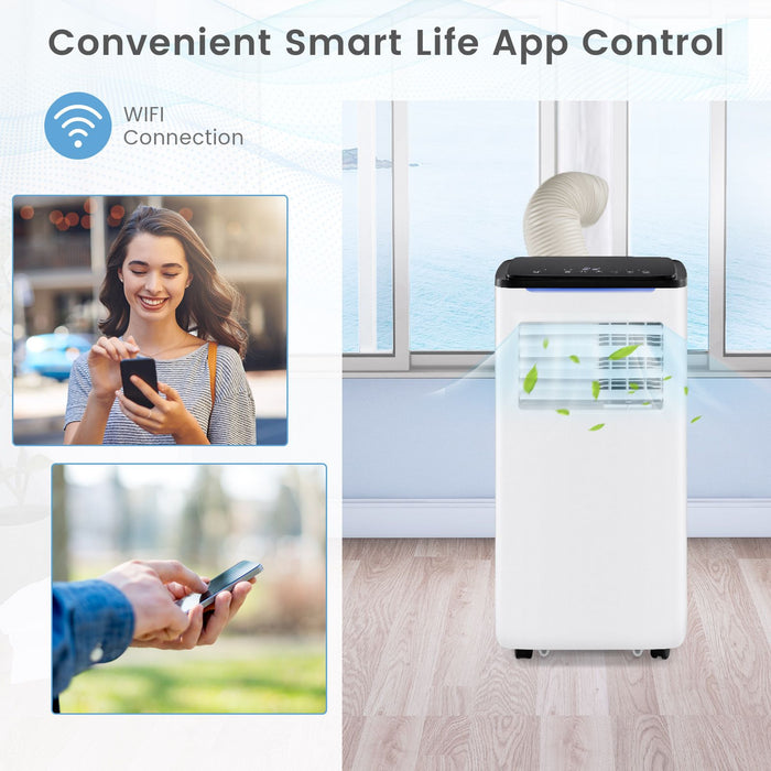 9000 BTU 4-In-1 Portable Air Conditioner with App Control and Sleep Mode