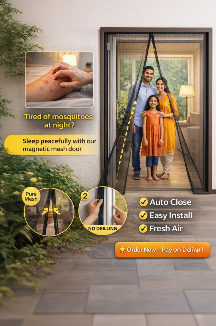 Keep Mosquitoes Out Instantly – Magnetic Mesh Door 🚫🦟