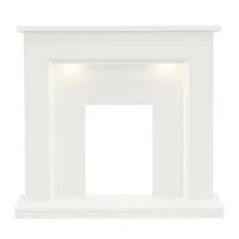 Flare Madalyn Electric Marble Fireplace Suite in White, 2kW