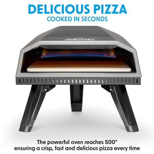 Gas Pizza Oven with Water Resistant Cover/Carry Bag & 12" Pizza Peel & Plancha/BBQ Trolley - DG262