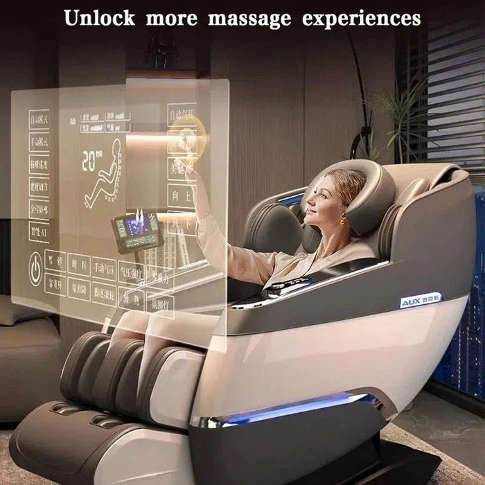 New Model Zero Gravity Electric Massage Chair - Full Body Heating, Foot Massage, Touch Screen Home Office Furniture