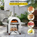 VEVOR Wood Fired Outdoor Pizza Oven, 32" Size, 3-Layer Stainless Steel Pizza Maker with Wheels for Outside Kitchen, Includes Pizza Stone, Pizza Peel, and Brush, Professional Series