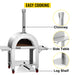 VEVOR Wood Fired Outdoor Pizza Oven, 32" Size, 3-Layer Stainless Steel Pizza Maker with Wheels for Outside Kitchen, Includes Pizza Stone, Pizza Peel, and Brush, Professional Series