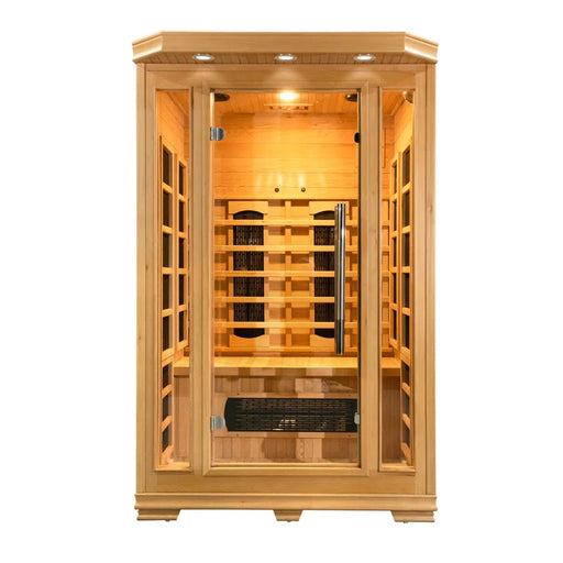 Bluetooth Compatible FAR Infrared Sauna with Remote Control in Hemlock